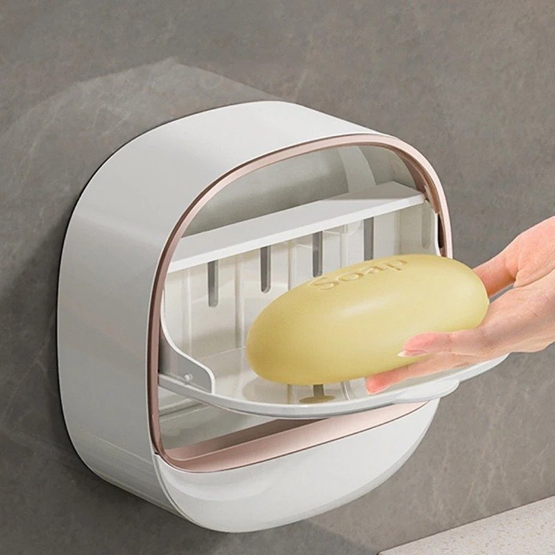 1PC Soap Box Wall Mounted Light Luxury Soap Holder Designed For Convenience And Style. - Image 2