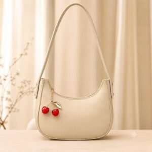 Cherry charm shoulder purse stylish compect durable fashion accessory practical choice for daily use office college casual outing